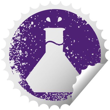 sıkıntılı dairesel peeling etiket sembolü bilimsel deney