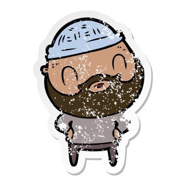 bir karikatür sıkıntılı etiket adam sakallı