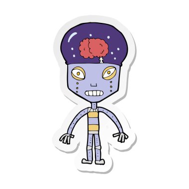 bir çizgi film garip robot Sticker