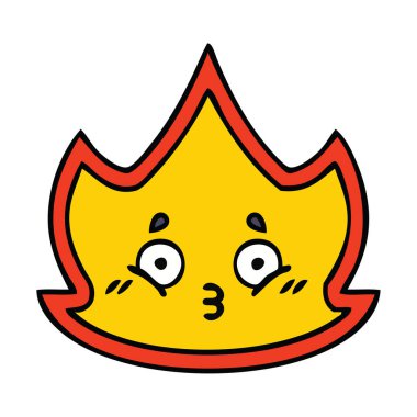 sevimli çizgi bir ateş
