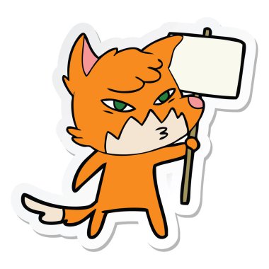 etiket akıllı karikatür tilki