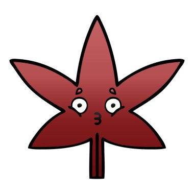 Degrade gölgeli karikatür sonbahar yaprak