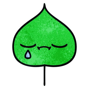 Retro grunge doku çizgi film ekspresiyon yaprak