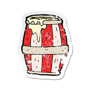 çizgi film varil Retro sıkıntılı etiket