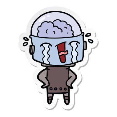 robot ağlıyor çizgi film etiketi