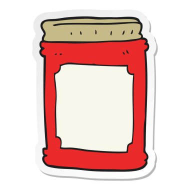 etiket, bir çizgi film reçel kavanozu