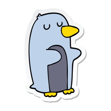 etiket bir karikatür penguen
