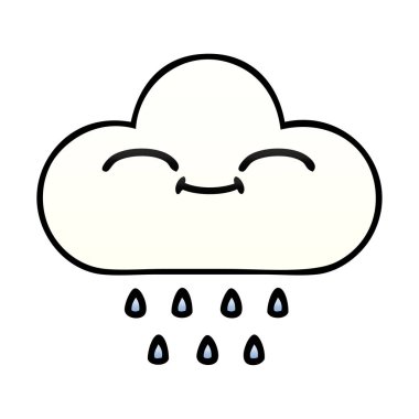 Degrade gölgeli karikatür yağmur bulutu