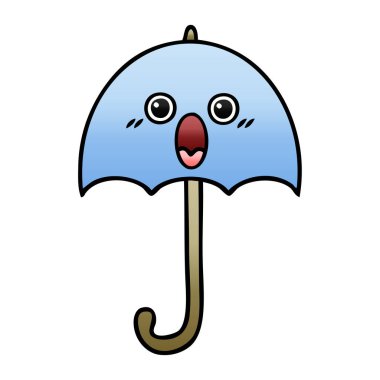 Degrade gölgeli karikatür bir şemsiye