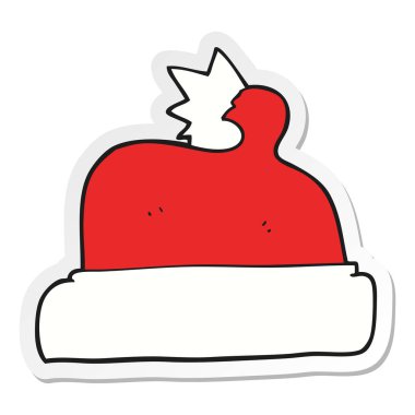 etiket bir karikatür Noel şapka