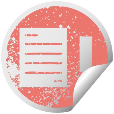 bir kalem ve kağıt sıkıntılı dairesel peeling etiket sembolü