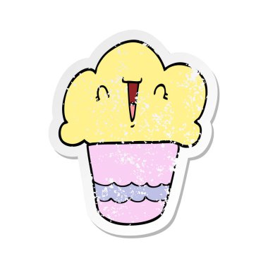 çizgi film çörek yüzü olan sıkıntılı etiket