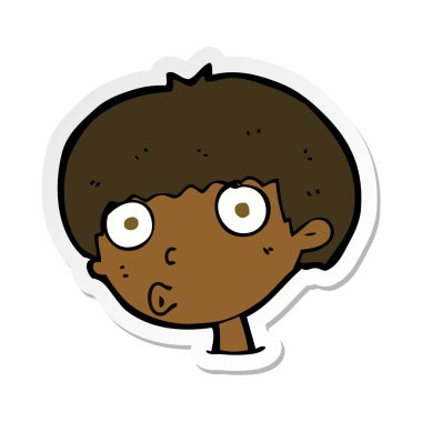 bir çizgi film sürpriz çocuğun etiket