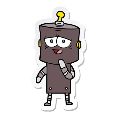 bir çizgi film robot Sticker