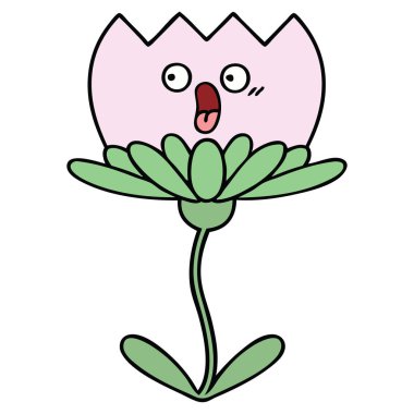 sevimli çizgi bir çiçek