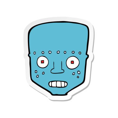 Etiket cartoon robot baş