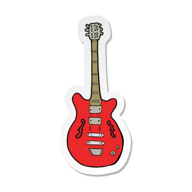 etiket bir karikatür elektrik gitar