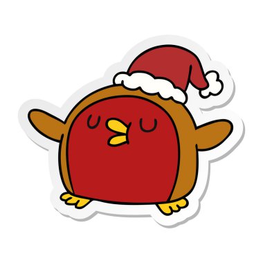 etiket karikatür şirin kawaii kırmızı robin 