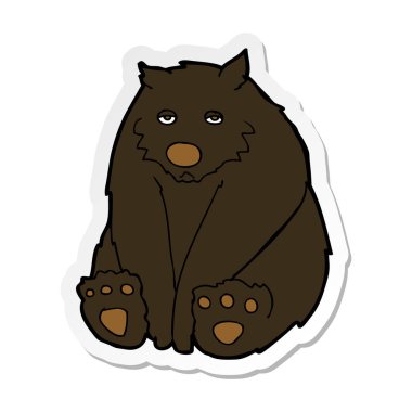 etiket bir çizgi film mutsuz siyah ayı