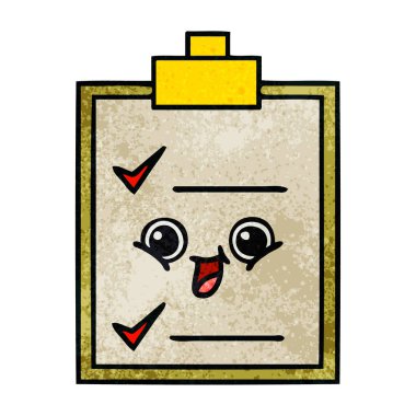 Retro grunge doku karikatür bir kontrol listesi