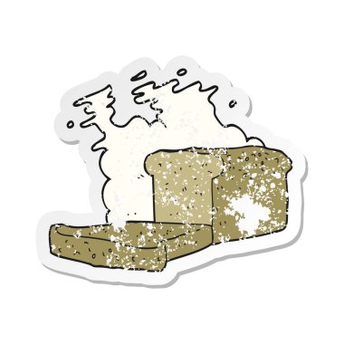 bir çizgi film somun ekmek Retro sıkıntılı etiket