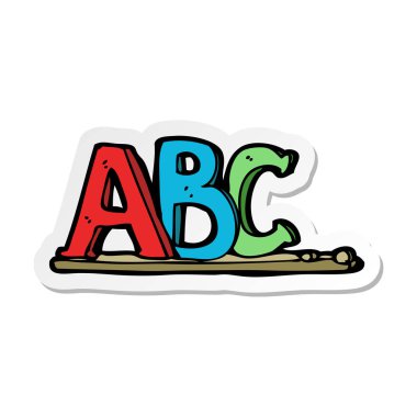 etiket bir karikatür Abc harfleri