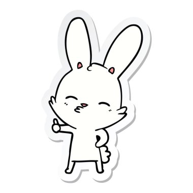 bir meraklı bunny çizgi etiket