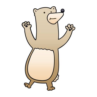 ilginç degrade gölgeli karikatür ayı