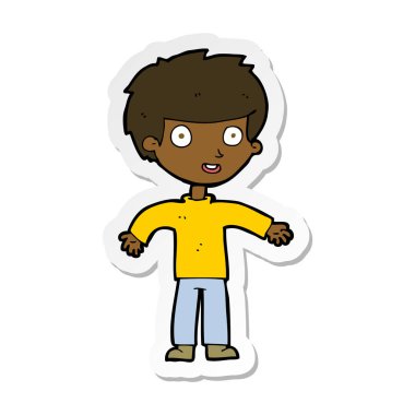 etiket karikatür mutlu bir adamın