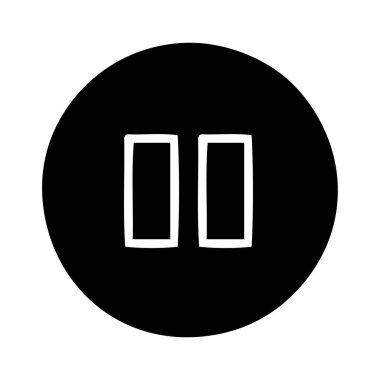 Duraklat düğmesi düz sembolü