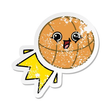 sevimli çizgi basketbol sıkıntılı etiket