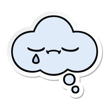 sevimli çizgi düşünce balonu etiket