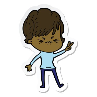 bir çizgi film sinir bozucu kadın etiketi