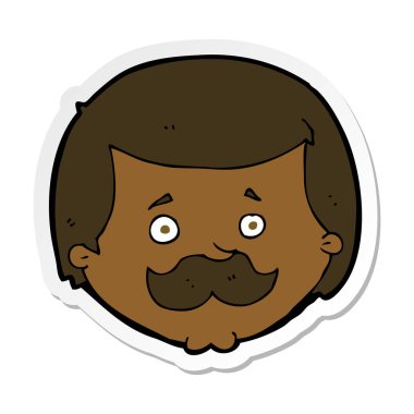 etiket bir çizgi film adamın bıyıklı