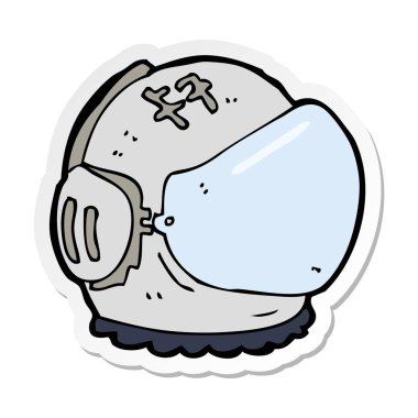 çizgi film astronot kask etiket