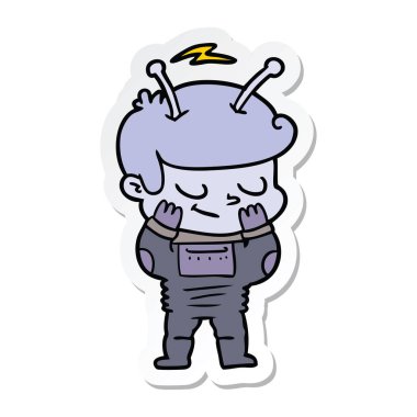 utangaç çizgi film uzay adamı etiket