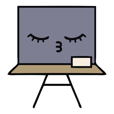 bir kara tahta sevimli çizgi