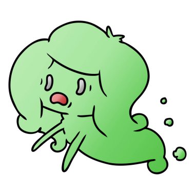 kawaii korkunç hayalet degrade çizgi film