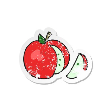 bir çizgi film Apple Retro sıkıntılı etiket