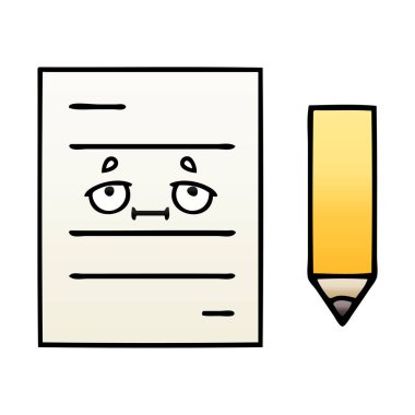 Degrade gölgeli karikatür test kağıt