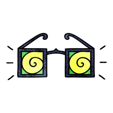 Retro grunge doku karikatür hypno gözlük