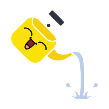 düz renk retro karikatür dökülen bir Kettle
