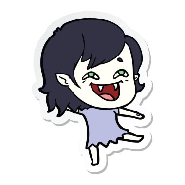 bir çizgi film gülen vampir kız etiketi