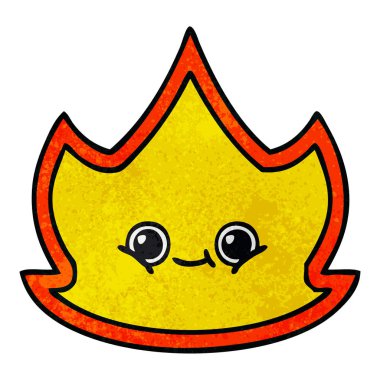 Retro grunge doku karikatür yangın