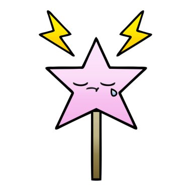 Degrade gölgeli çizgi film sihirli değnek