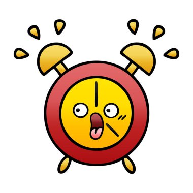 Degrade gölgeli karikatür çalar saat