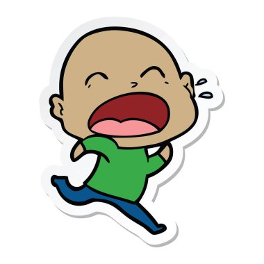 kel adam bağıran bir çizgi film etiketi