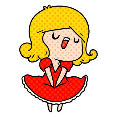 bir şirin şarkı kawaii kız çizgi film