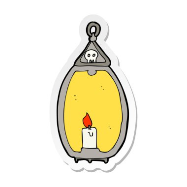 bir çizgi film ürkütücü fener etiket