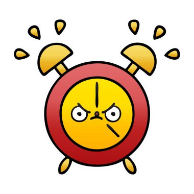 Degrade gölgeli karikatür çalar saat